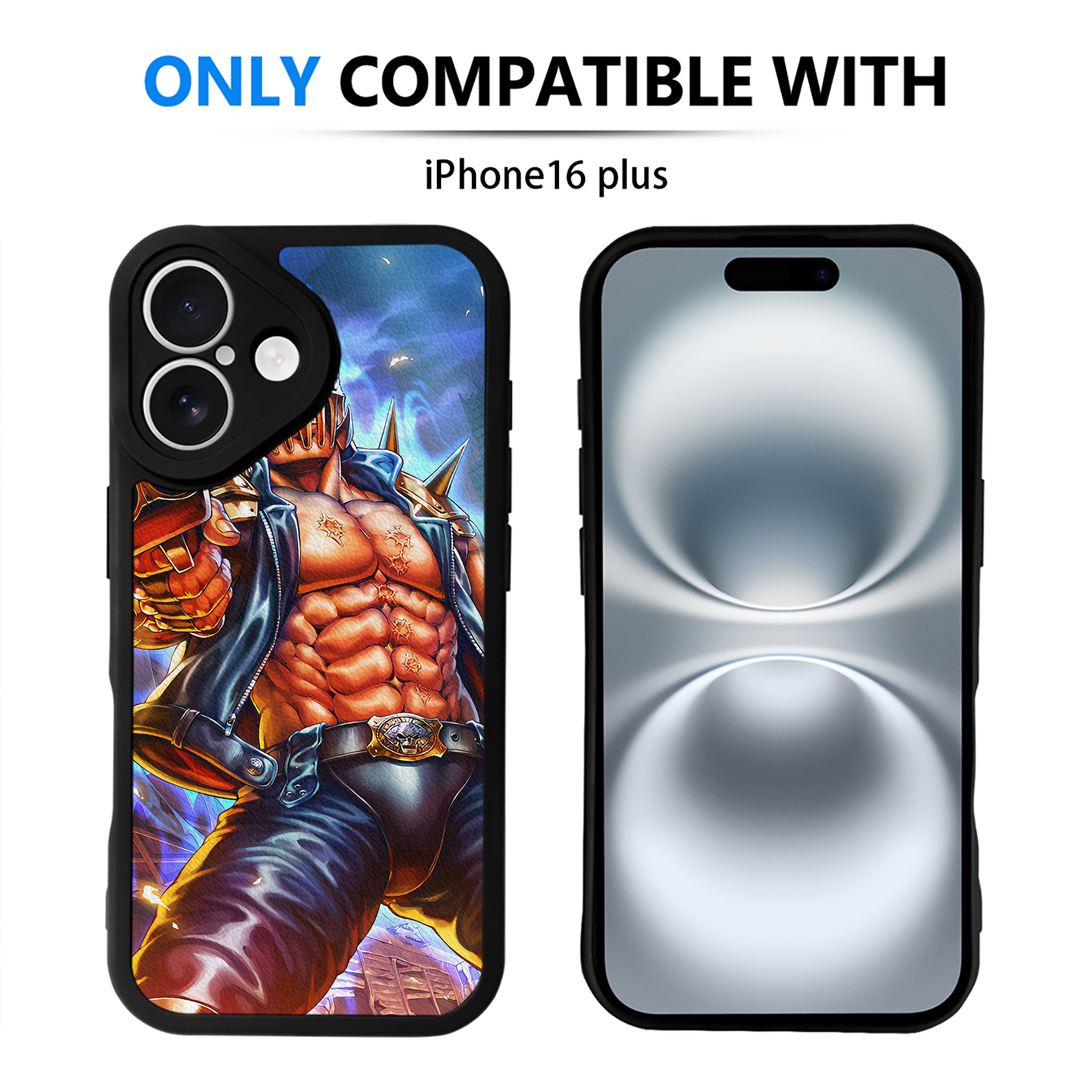 （画像用） 北斗の拳 Fist of the North Star 【iPhone 16シリーズ対応】シリコンスマホケース（レザー調） 材質：シリコン